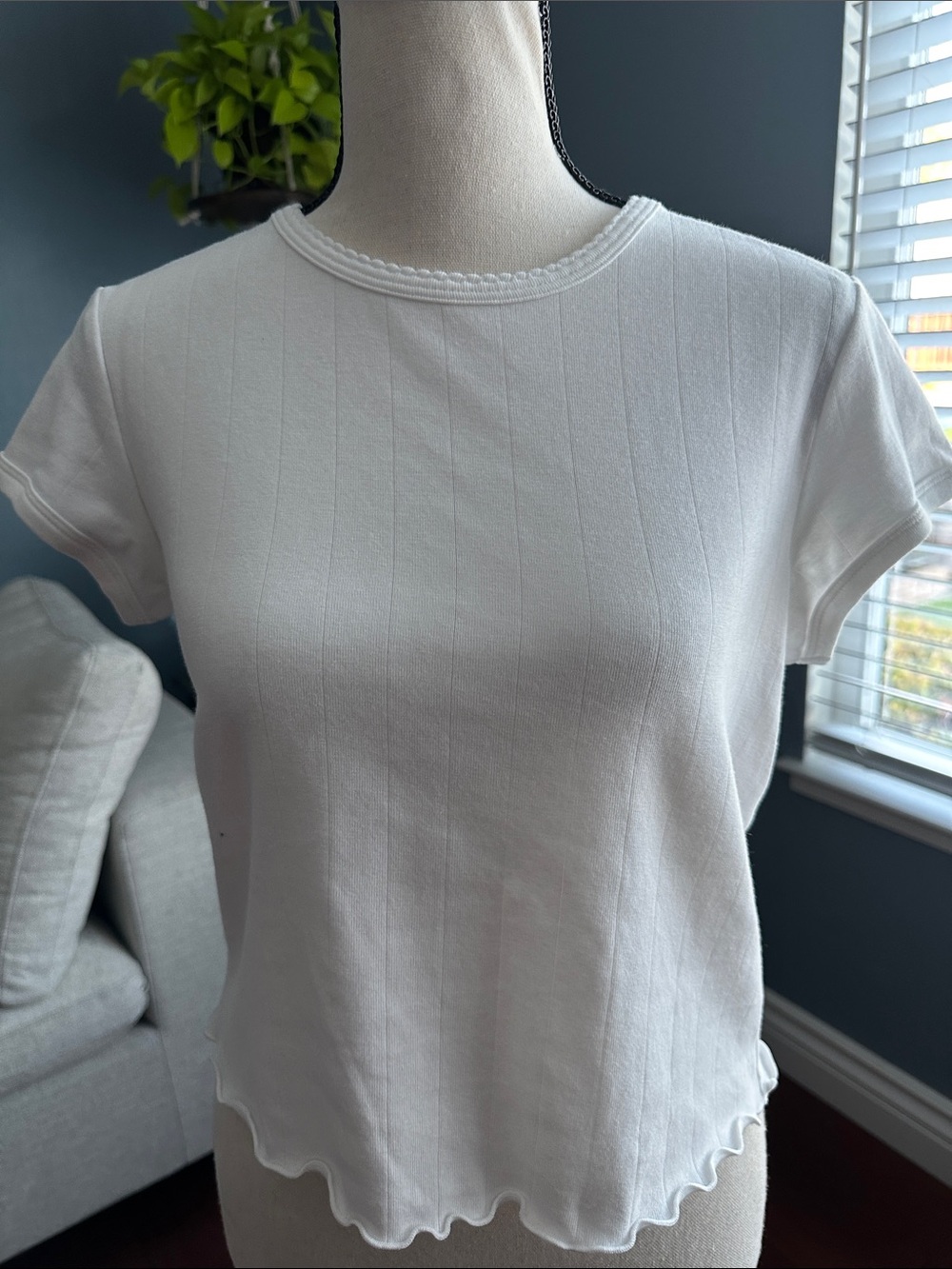 SKIMS White Pointelle Tee